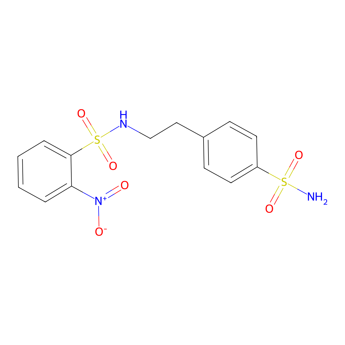 2-nitro-N-[2-(4-sulfamoylphenyl)ethyl]benzenesulfonamide molecular structure, CAS 196512-83-1
