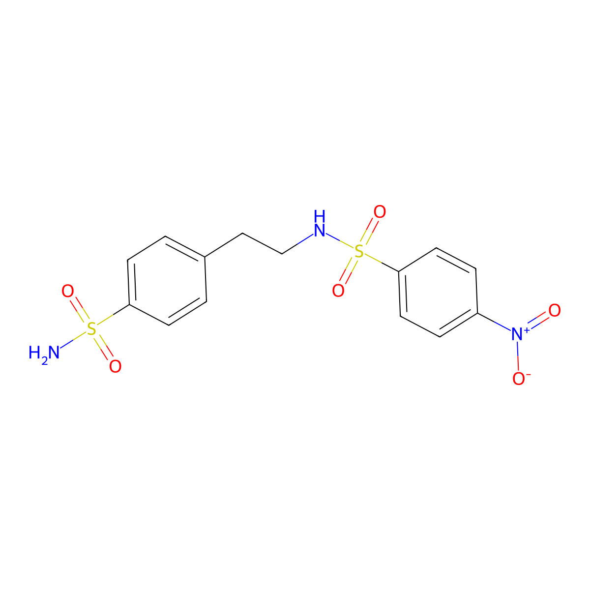 4-[2-(4-Nitrobenzenesulfonamido)ethyl]benzene-1-sulfonamide molecular structure, CAS 196513-04-9