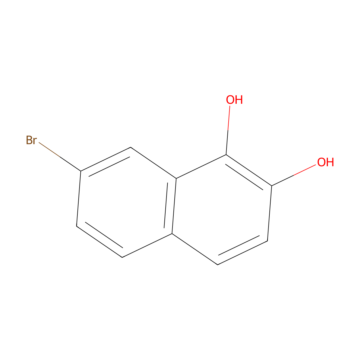 7-Bromonaphthalene-1,2-diol molecular structure, CAS 196515-26-1