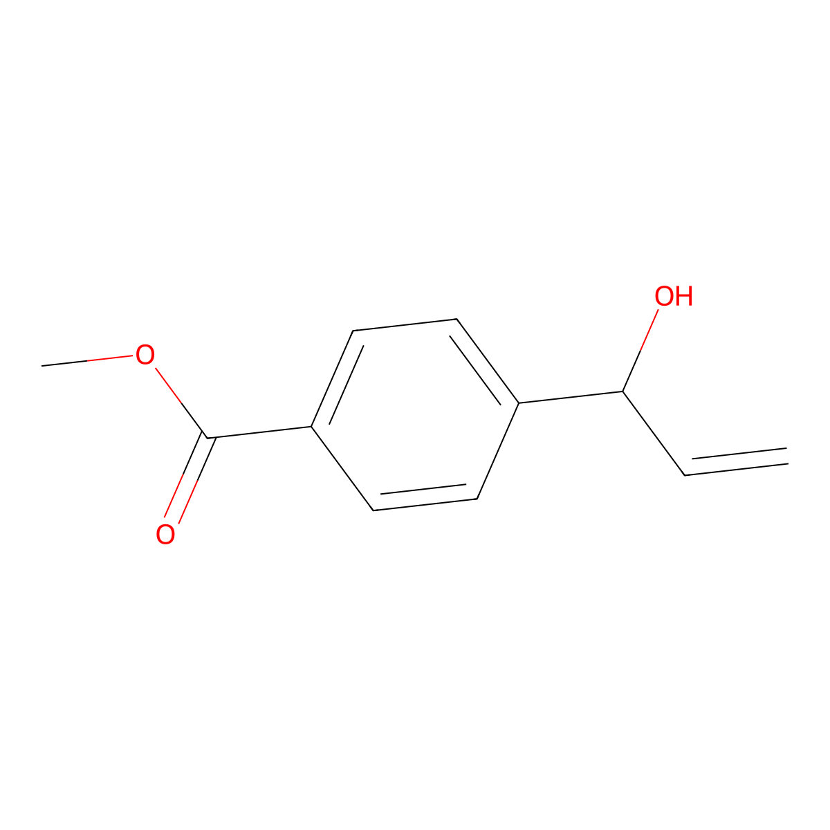 4-(1-Hydroxy-allyl)-benzoic acid methyl ester molecular structure, CAS 196519-53-6