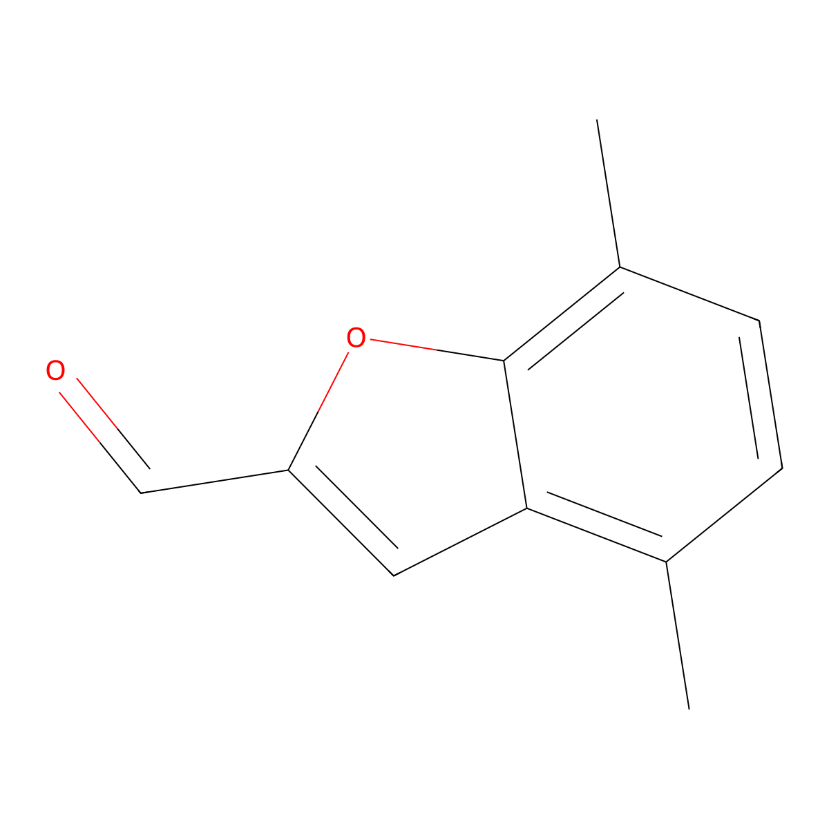 2-Benzofurancarboxaldehyde, 4,7-dimethyl- molecular structure, CAS 196519-54-7