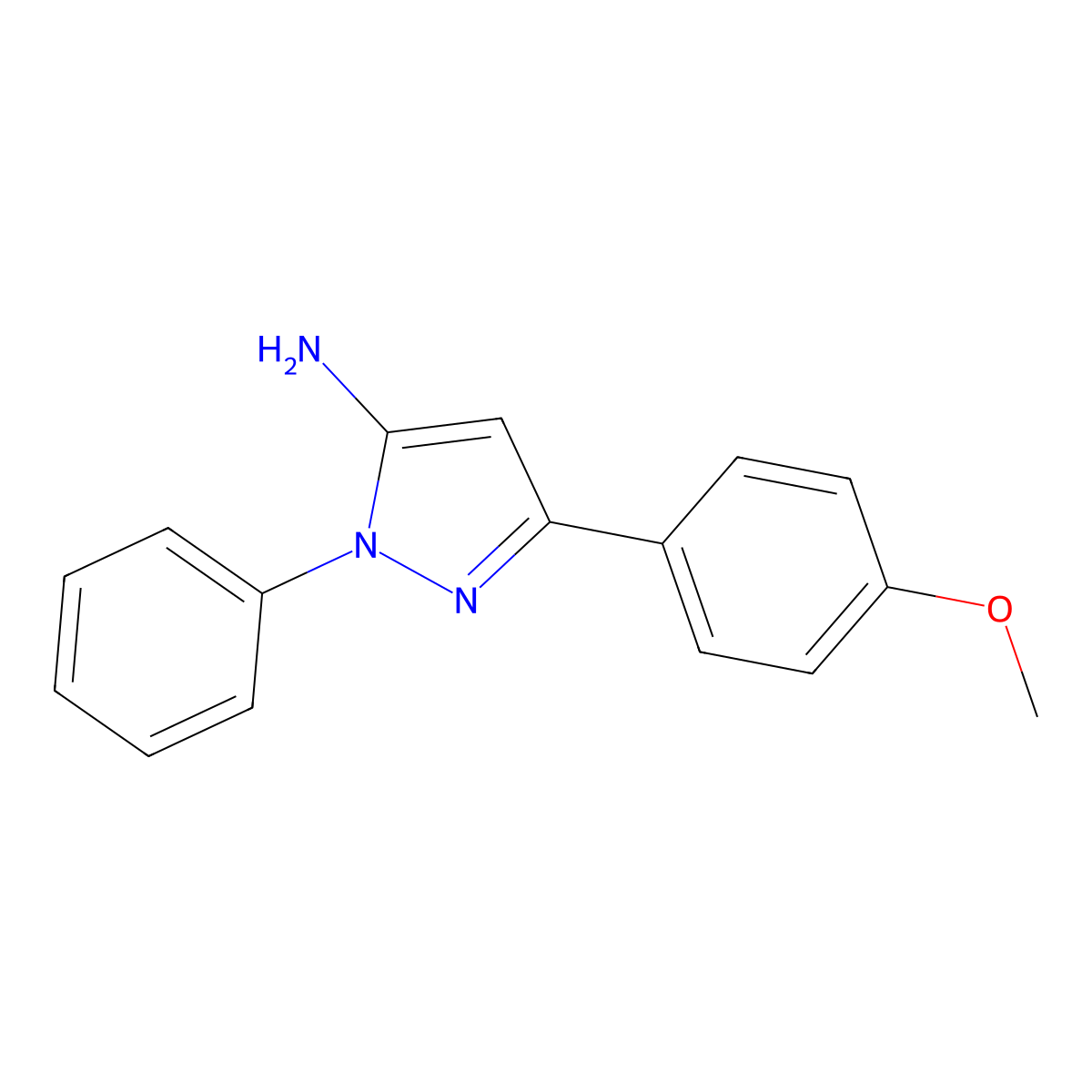 3-(4-Methoxyphenyl)-1-phenyl-1H-pyrazol-5-amine molecular structure, CAS 19652-13-2