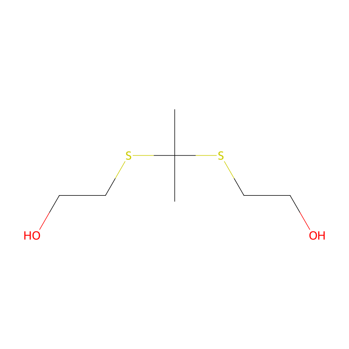 2,2'-(Propane-2,2-diylbis(sulfanediyl))diethanol molecular structure, CAS 1965253-60-4