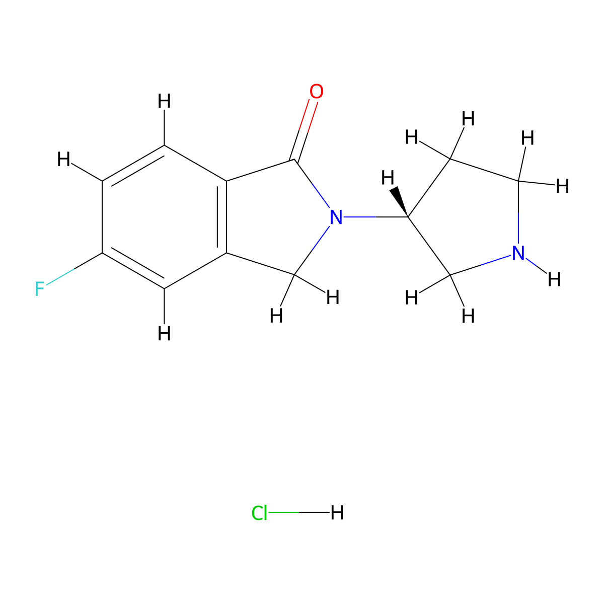 (R)-5-Fluoro-2-(pyrrolidin-3-yl)isoindolin-1-one hydrochloride molecular structure, CAS 1965290-33-8
