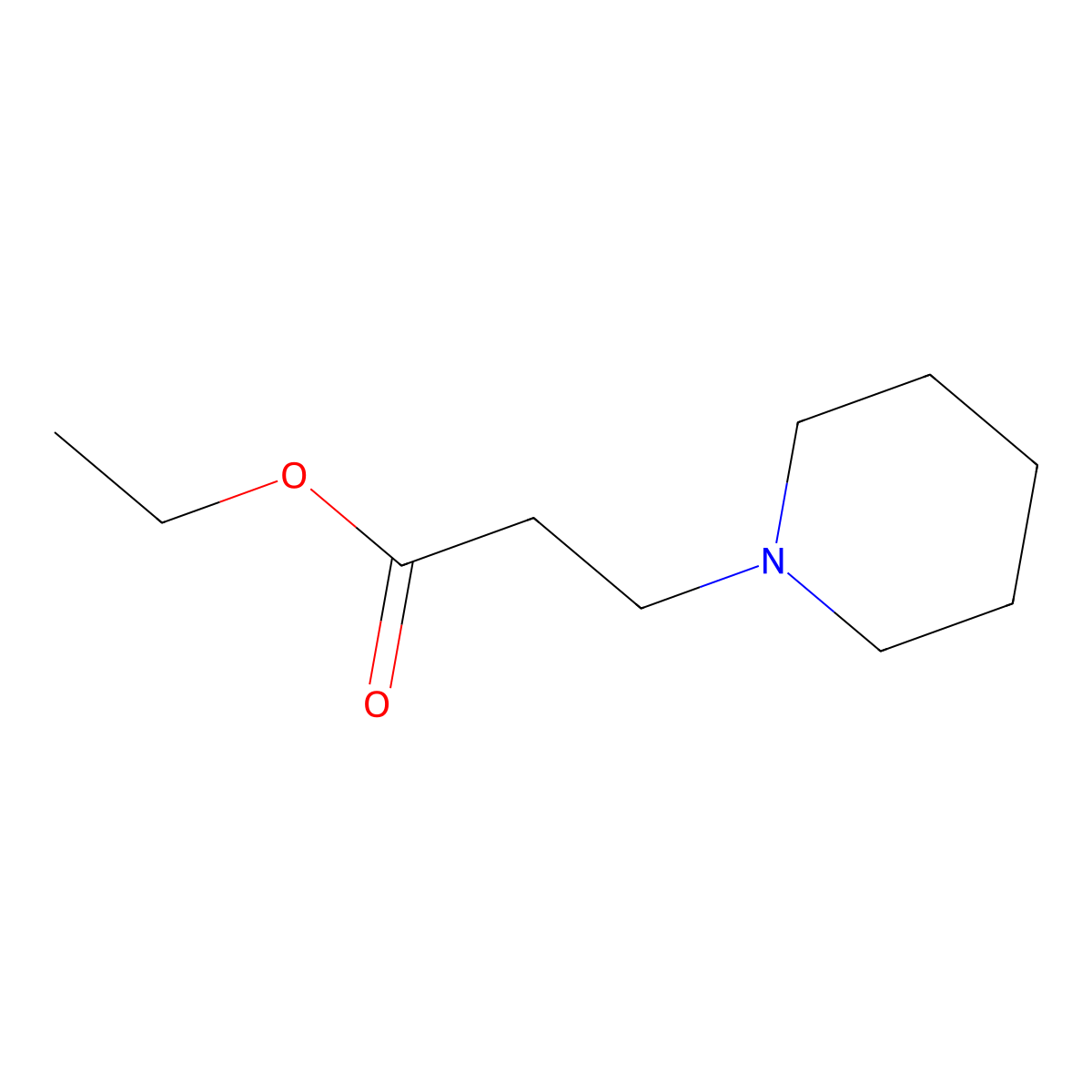 1-Piperidinepropanoic acid, ethyl ester molecular structure, CAS 19653-33-9