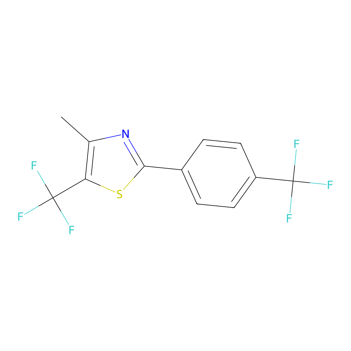 4-Methyl-5-trifluoromethyl-2-(4-trifluoromethyl-phenyl)-thiazole molecular structure, CAS 1965304-63-5