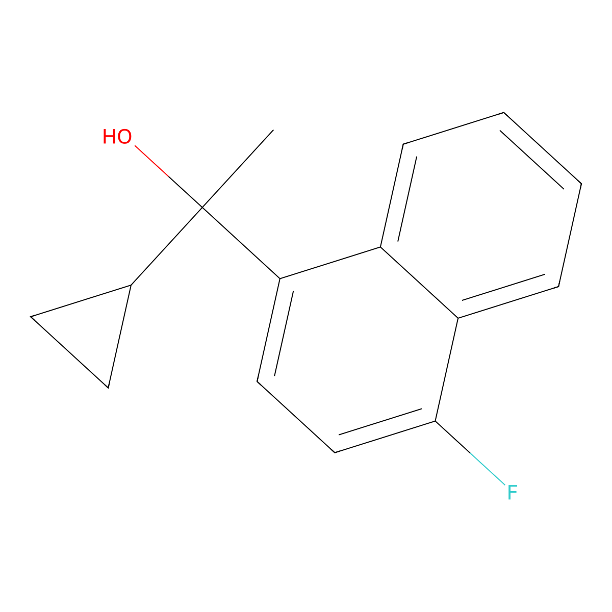 1-(4-Fluoro-1-naphthyl)-1-cyclopropyl ethanol molecular structure, CAS 1965304-66-8