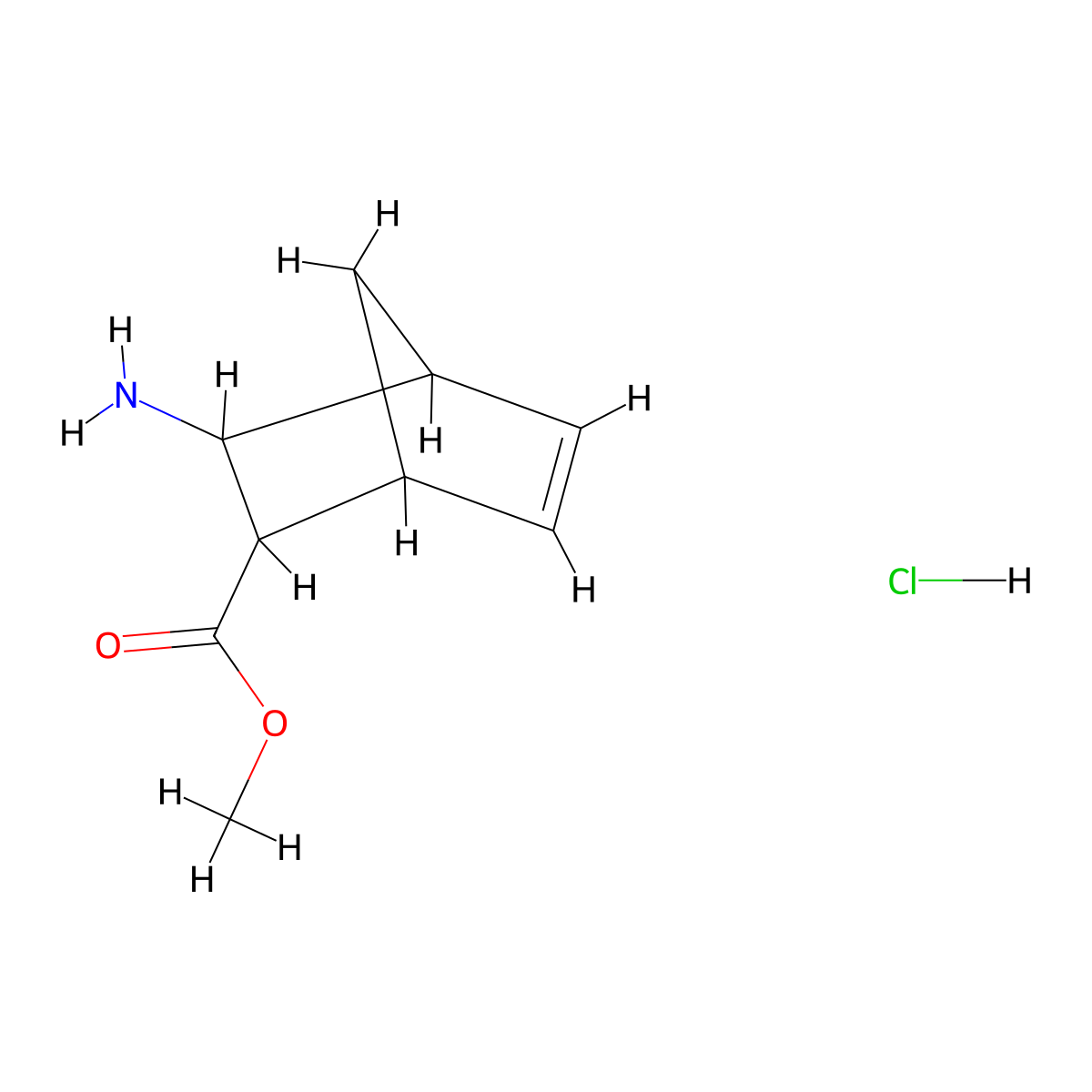Methyl 3-aminobicyclo[2.2.1]hept-5-ene-2-carboxylate hydrochloride molecular structure, CAS 1965304-67-9