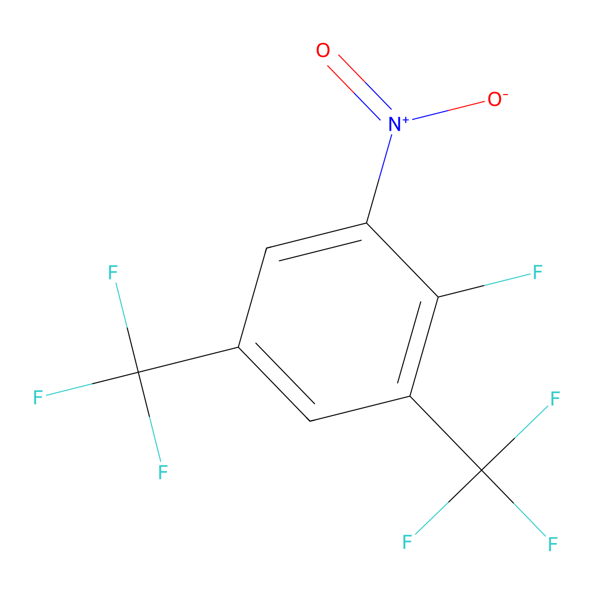 2-Fluoro-1-nitro-3,5-bis(trifluoromethyl)benzene molecular structure, CAS 1965304-68-0