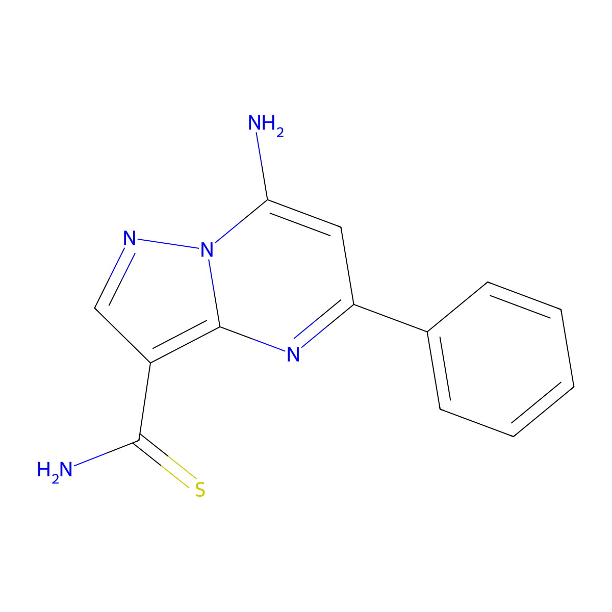 7-Amino-5-phenylpyrazolo[1,5-a]pyrimidine-3-thiocarboxamide molecular structure, CAS 1965304-69-1