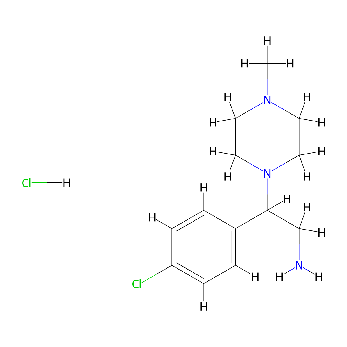 2-(4-Chloro-phenyl)-2-(4-methyl-piperazin-1-yl)-ethylamine hydrochloride molecular structure, CAS 1965304-70-4