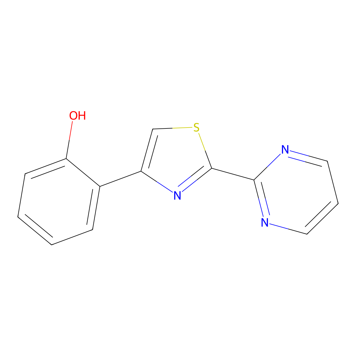 2-(2-Pyrimidyl)-4-(2-hydroxyphenyl)thiazole molecular structure, CAS 1965304-74-8
