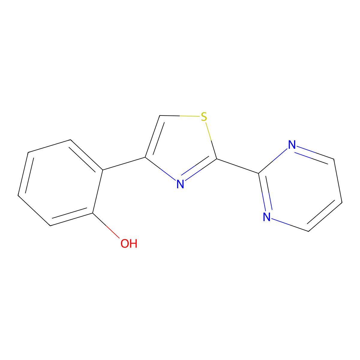 2-(2-Pyrimidyl)-4-(2-hydroxyphenyl)thiazole molecular structure, CAS 1965304-74-8
