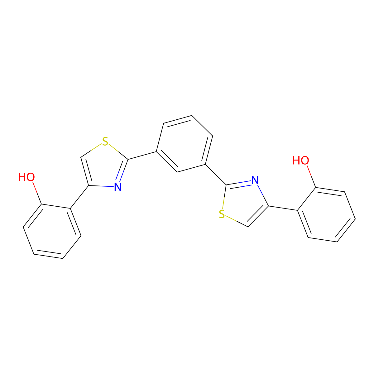 1,3-Bis(4-(2-hydroxyphenyl)thiazol-2-yl)benzene molecular structure, CAS 1965304-75-9