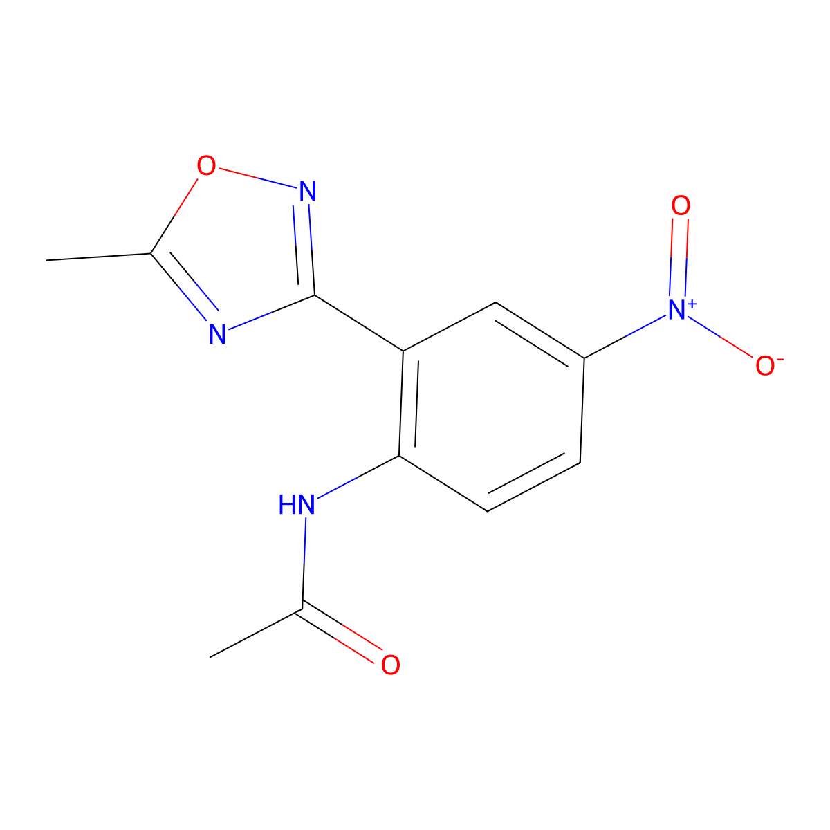 3-(2-Acetamido-5-nitrophenyl)-5-methyl-1,2,4-oxadiazole molecular structure, CAS 1965304-80-6