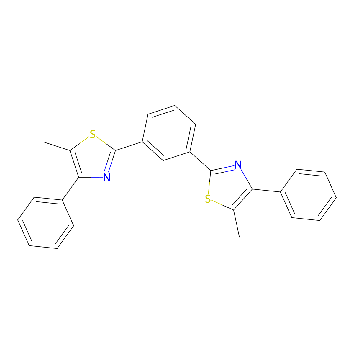 1,3-Bis(4-phenyl-5-methylthiazol-2-yl)benzene molecular structure, CAS 1965304-82-8