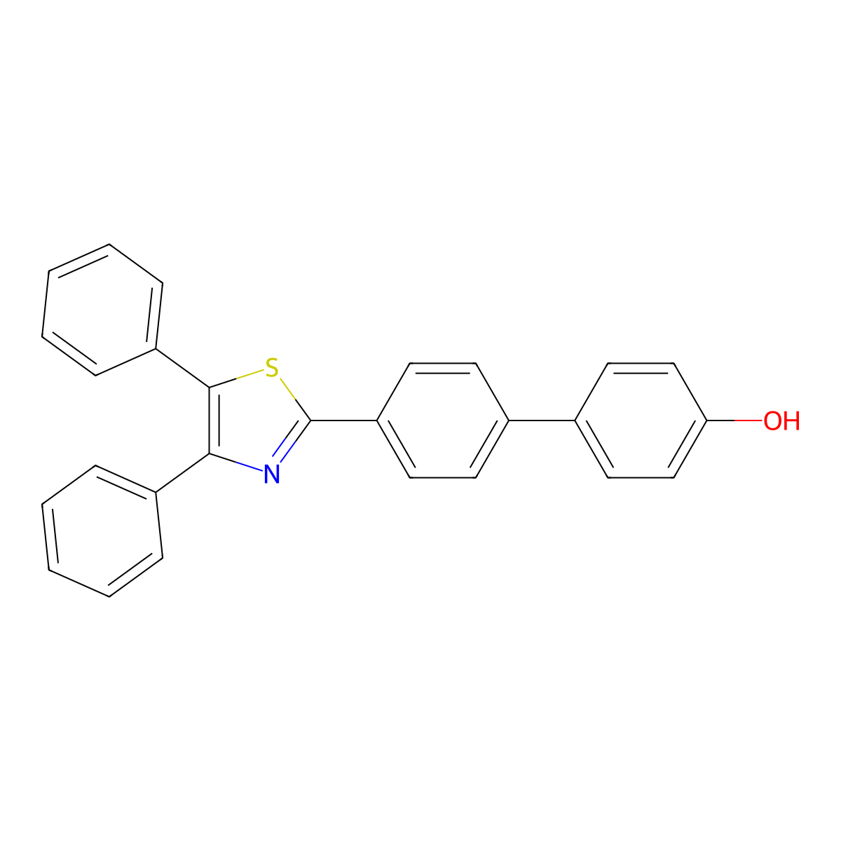 2-(4'-Hydroxy-4-biphenyl)-4,5-diphenylthiazole molecular structure, CAS 1965304-87-3