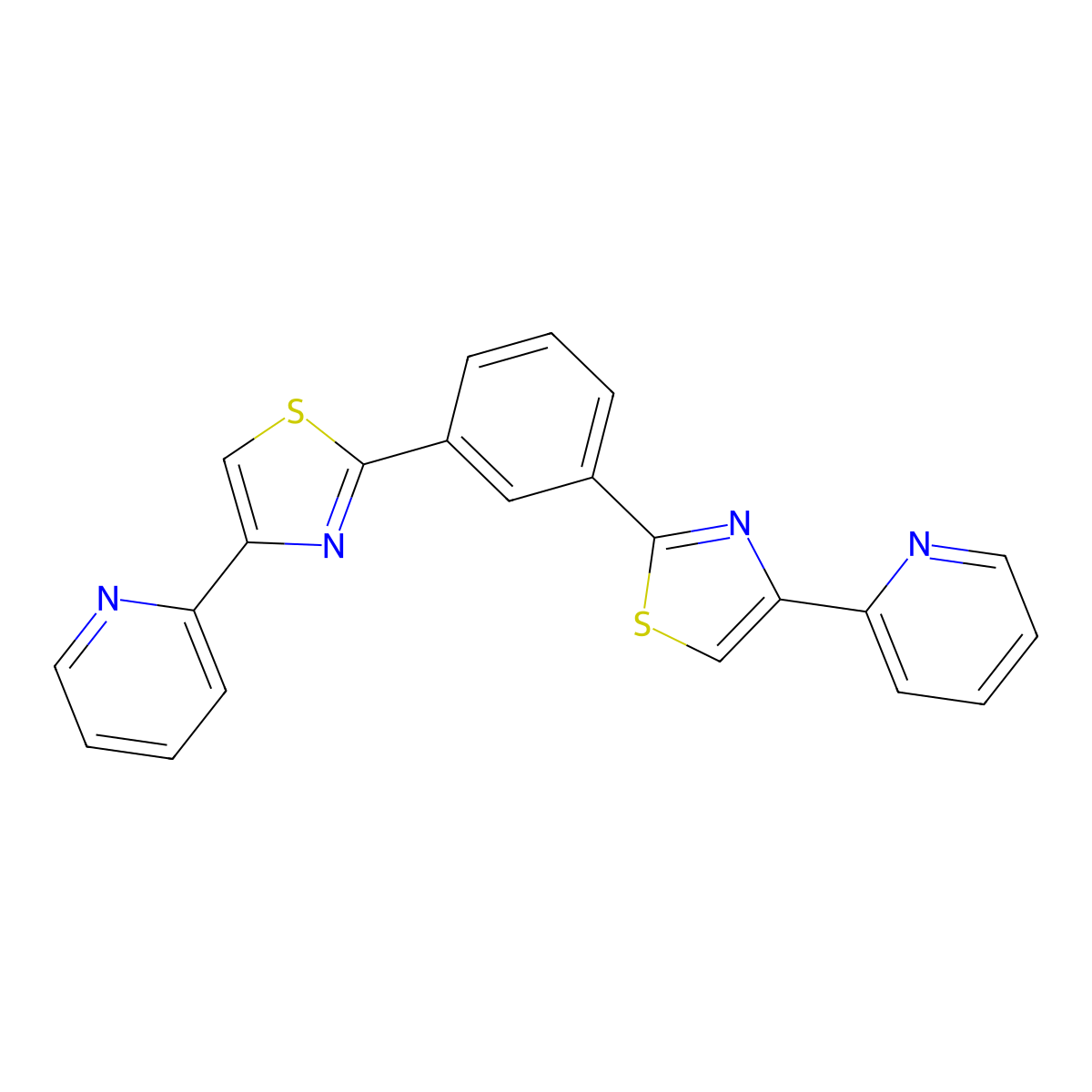 1,3-Bis[4-(2-pyridyl)-2-thiazolyl]benzene molecular structure, CAS 1965304-91-9