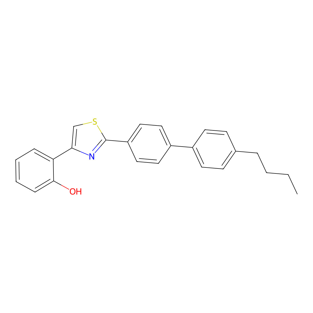 2-(4-n-Butylbiphenyl-4'-yl)-4-(2-hydroxyphenyl)thiazole molecular structure, CAS 1965304-94-2
