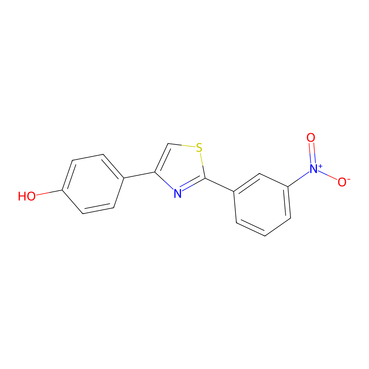 2-(3-Nitrophenyl)-4-(4-hydroxyphenyl)thiazole molecular structure, CAS 1965304-95-3