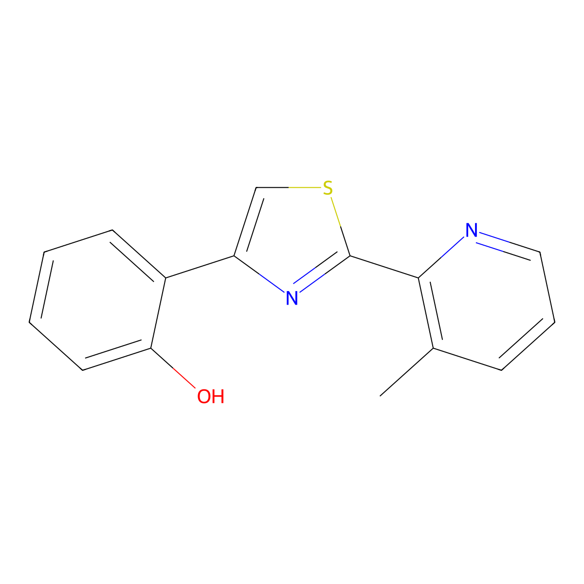 2-(3-Methyl-2-pyridyl)-4-(2-hydroxyphenyl)thiazole molecular structure, CAS 1965305-00-3