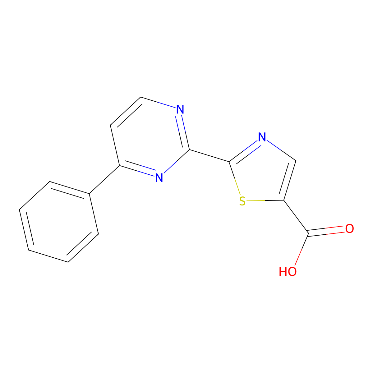 2-(4-Phenylpyrimidin-2-yl)thiazole-5-carboxylic acid molecular structure, CAS 1965305-01-4