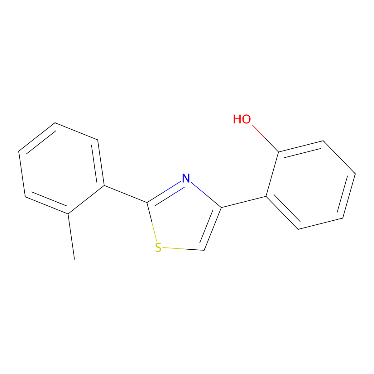 2-(2-Tolyl)-4-(2-hydroxyphenyl)thiazole molecular structure, CAS 1965305-06-9