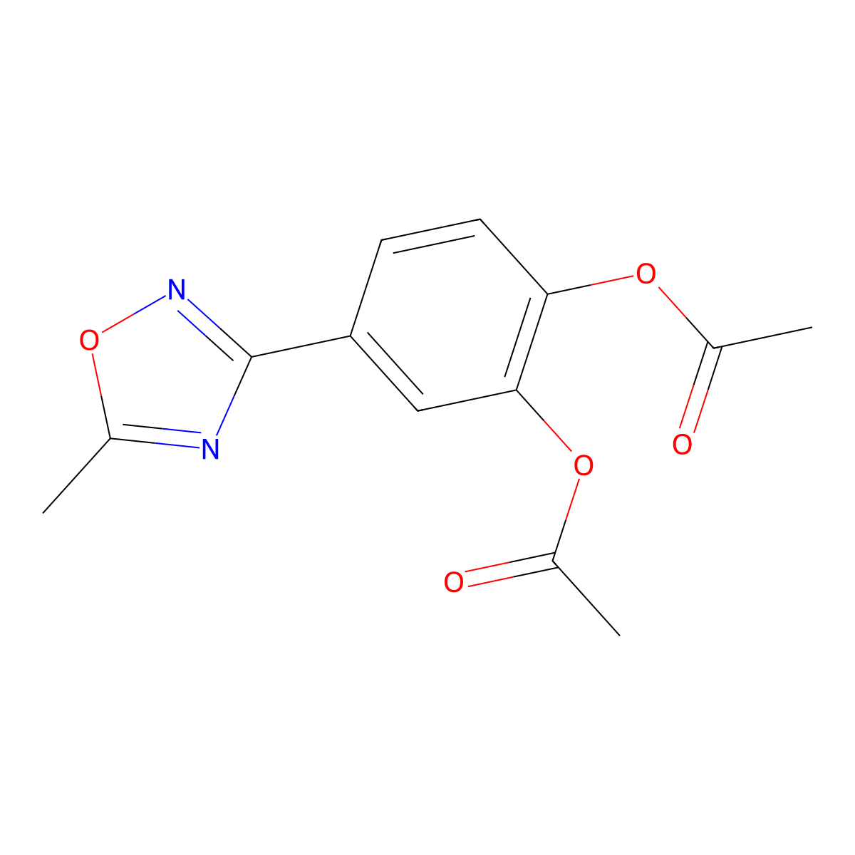 3-(3,4-Diacetoxyphenyl)-5-methyl-1,2,4-oxadiazole molecular structure, CAS 1965305-07-0