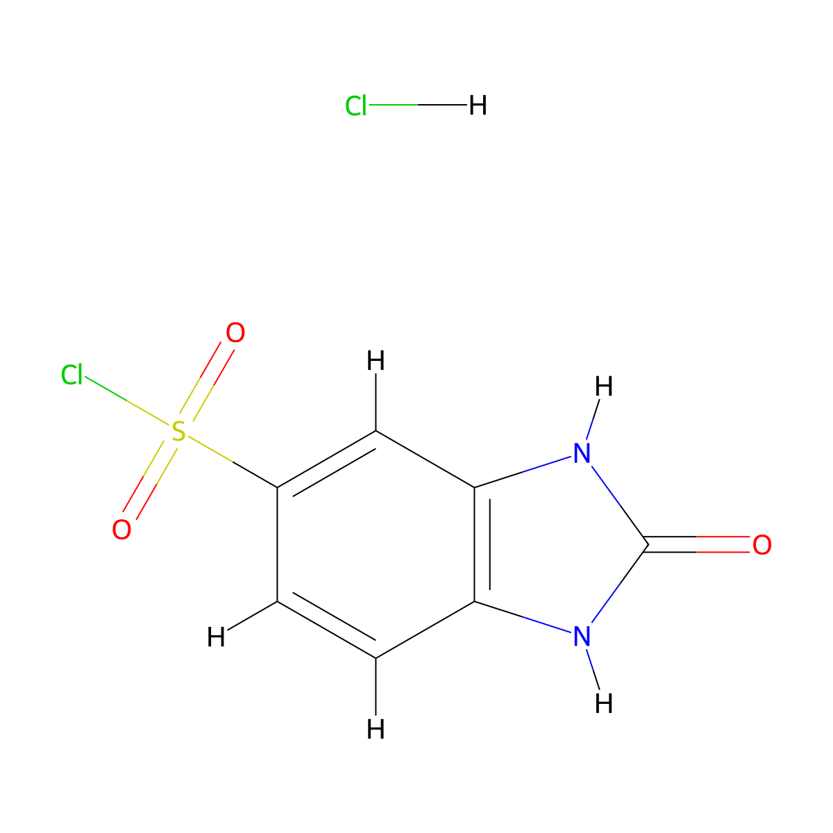 2,3-Dihydro-2-oxo-1H-benzimidazole-5-sulfonyl chloride hydrochloride molecular structure, CAS 1965305-11-6