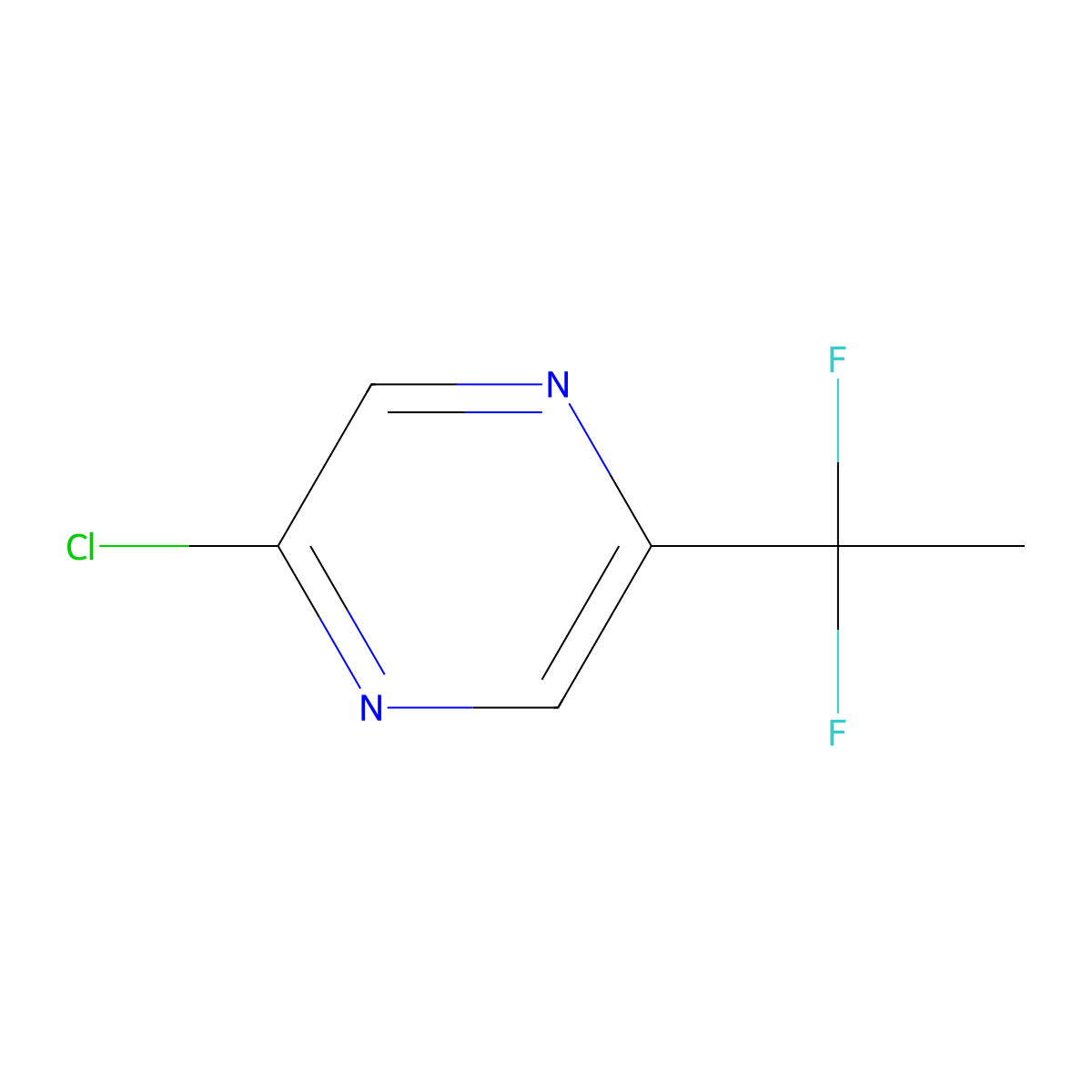 2-Chloro-5-(1,1-difluoro-ethyl)-pyrazine molecular structure, CAS 1965305-20-7
