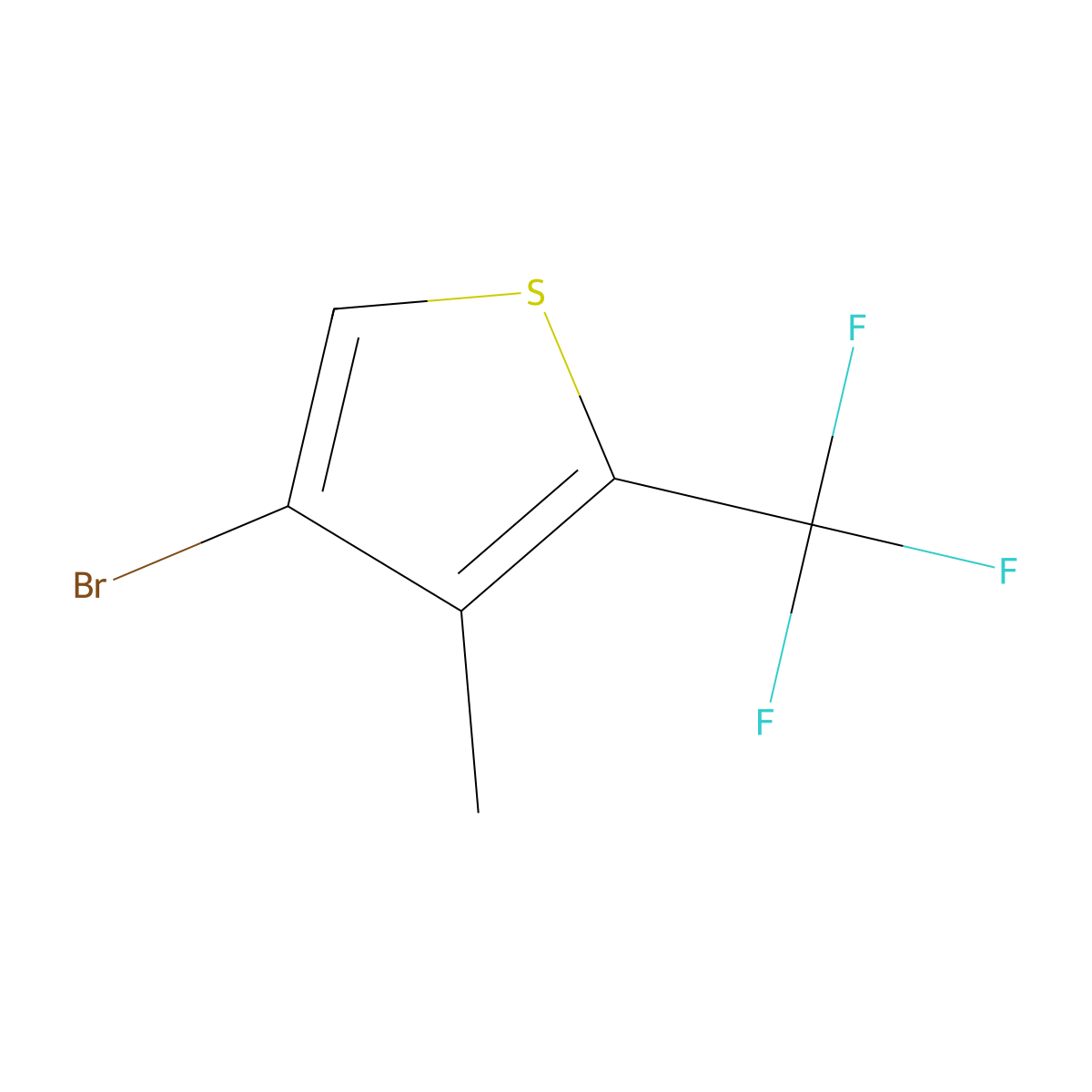 4-Bromo-3-methyl-2-trifluoromethyl-thiophene molecular structure, CAS 1965305-21-8