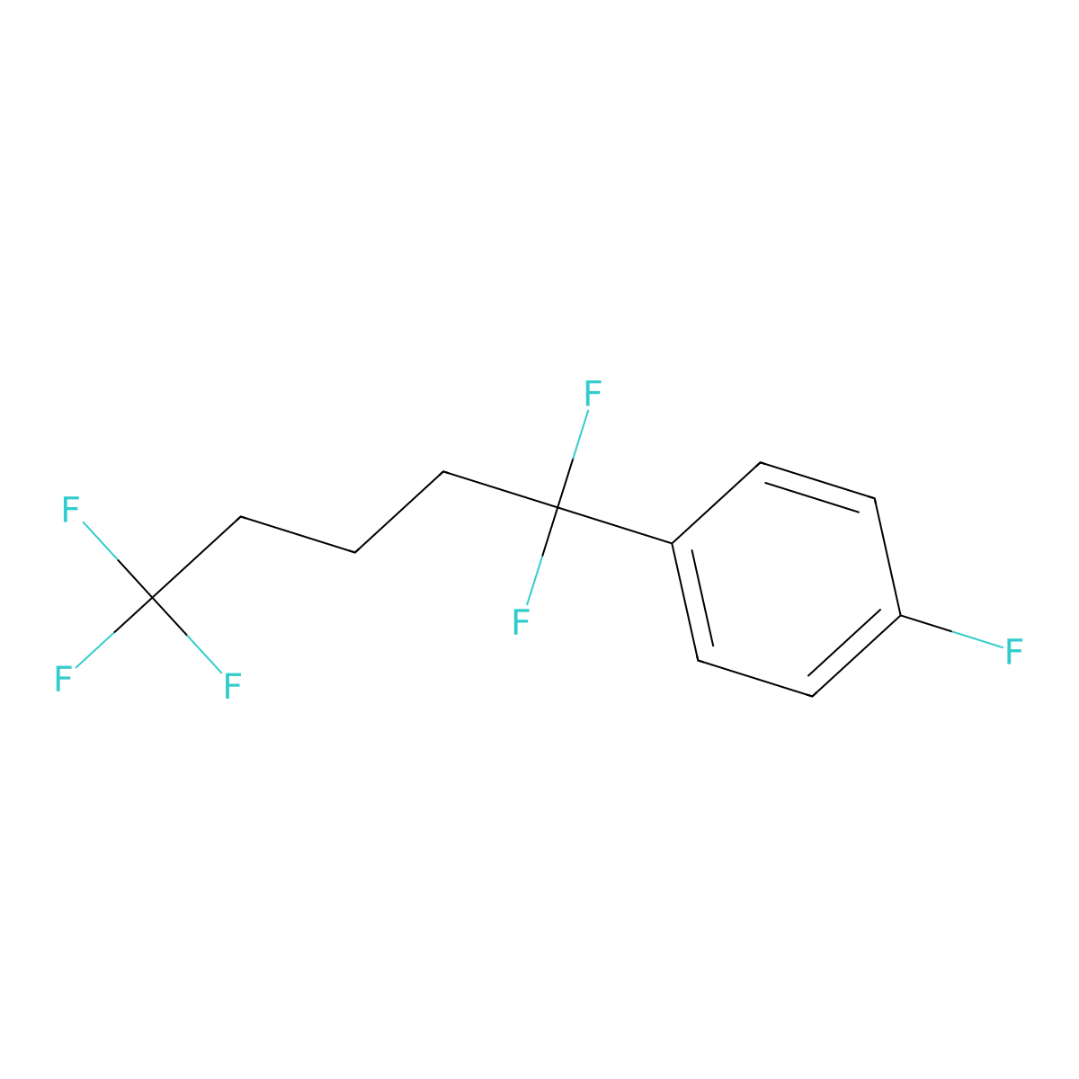 1-Fluoro-4-(1,1,5,5,5-pentafluoro-pentyl)-benzene molecular structure, CAS 1965305-26-3