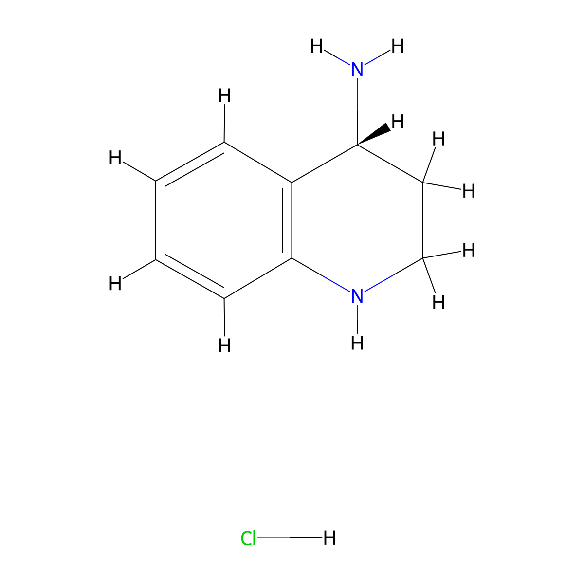(R)-1,2,3,4-Tetrahydro-quinolin-4-ylamine hydrochloride molecular structure, CAS 1965305-32-1