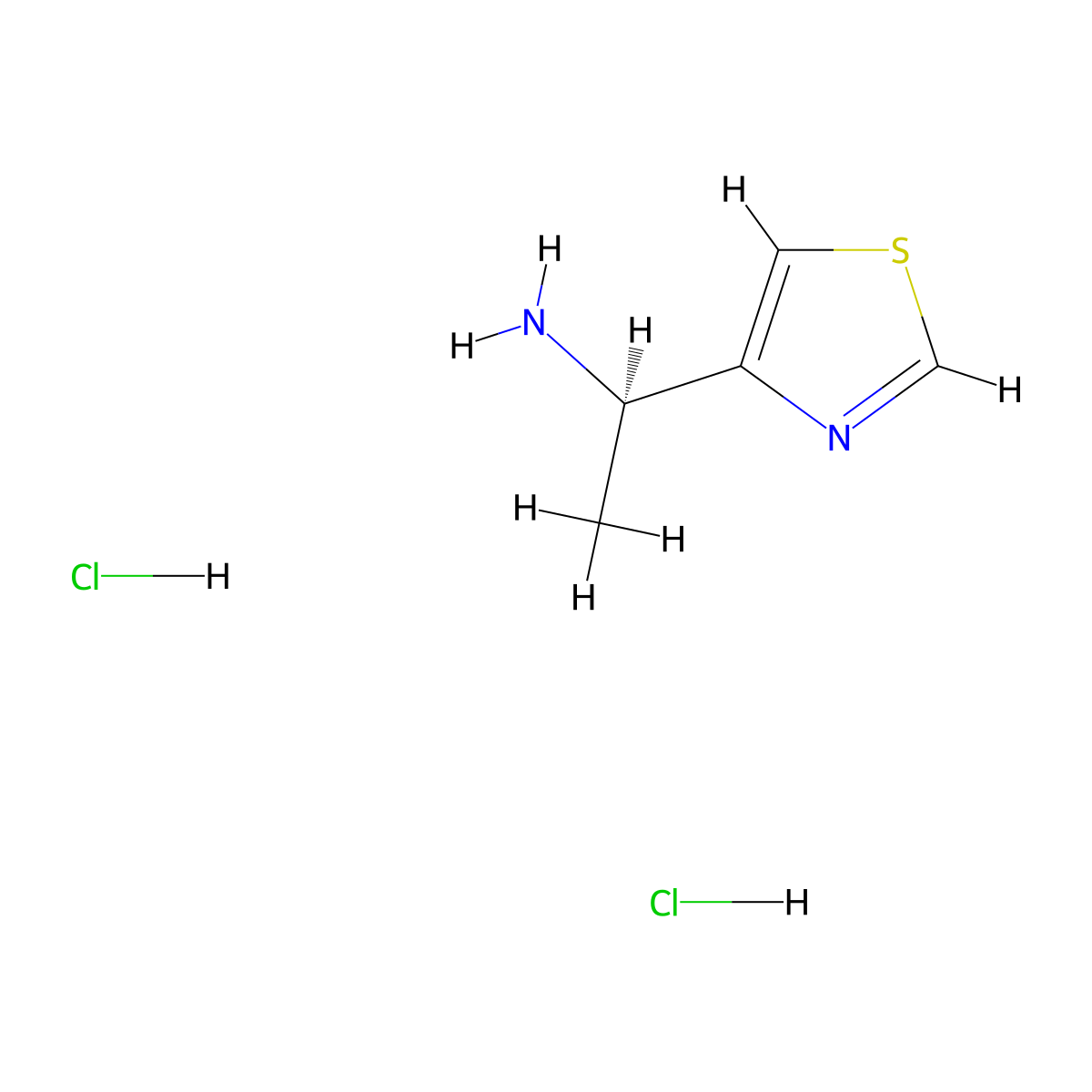 (R)-1-Thiazol-4-yl-ethylamine dihydrochloride molecular structure, CAS 1965305-33-2