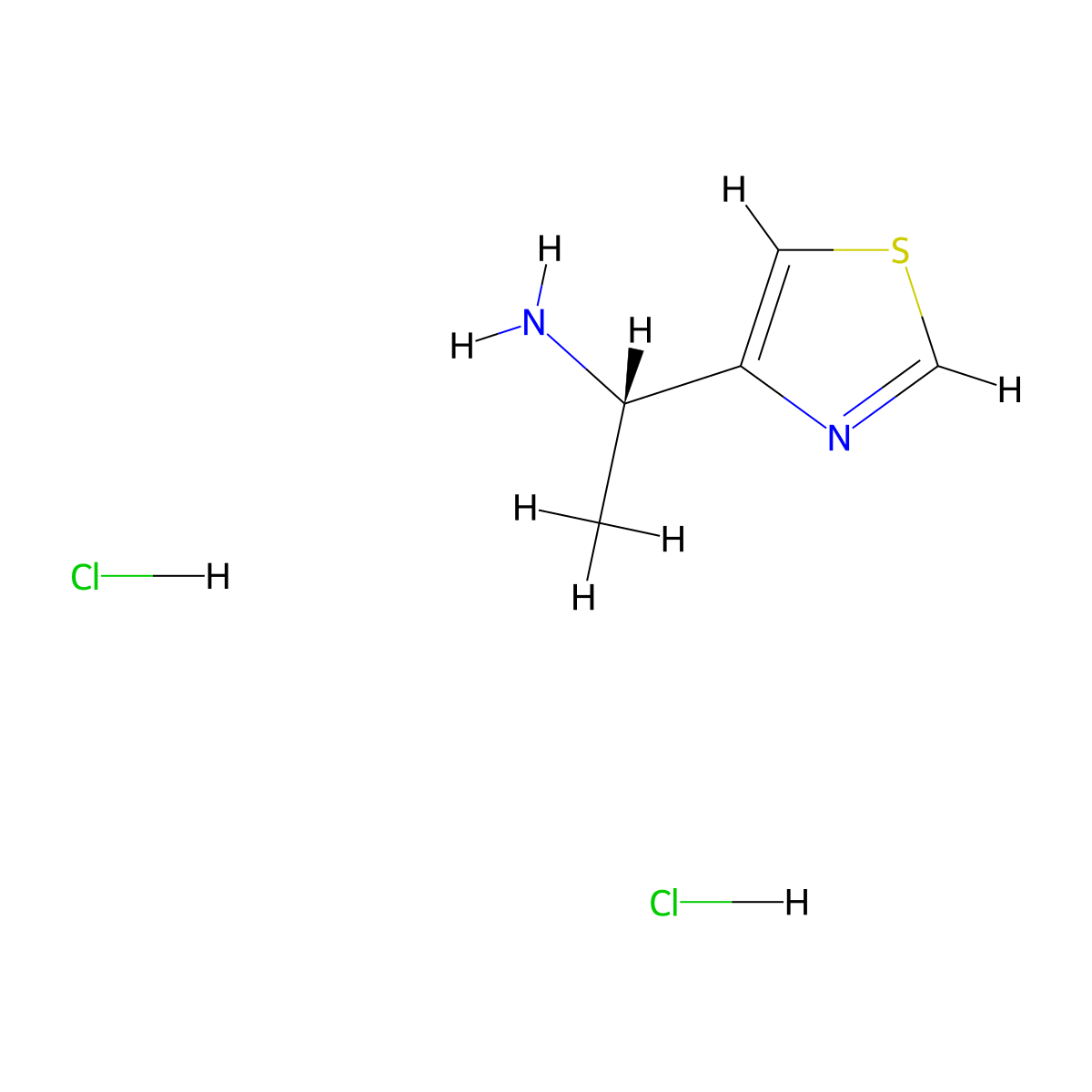 (S)-1-Thiazol-4-yl-ethylamine dihydrochloride molecular structure, CAS 1965305-38-7