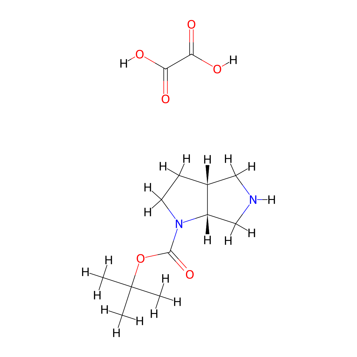 (3aR, 6aR)-Hexahydro-pyrrolo[3,4-b]pyrrole-1-carboxylic acid tert-butyl ester oxalate molecular structure, CAS 1965305-45-6