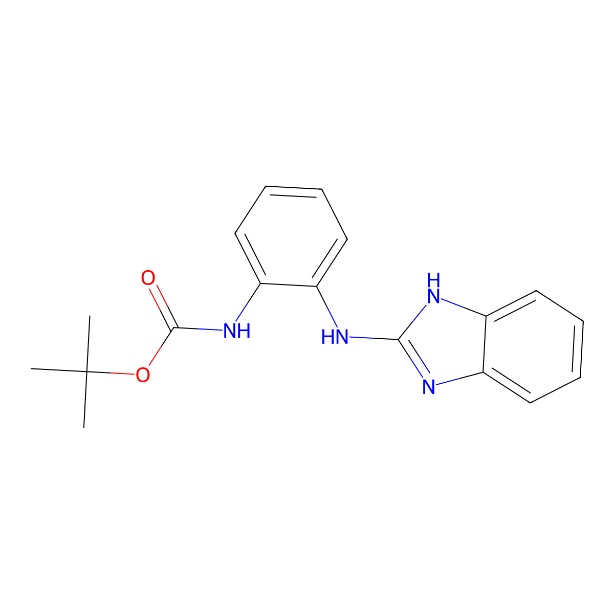 tert-butyl N-{2-[(1H-1,3-benzodiazol-2-yl)amino]phenyl}carbamate molecular structure, CAS 1965305-66-1