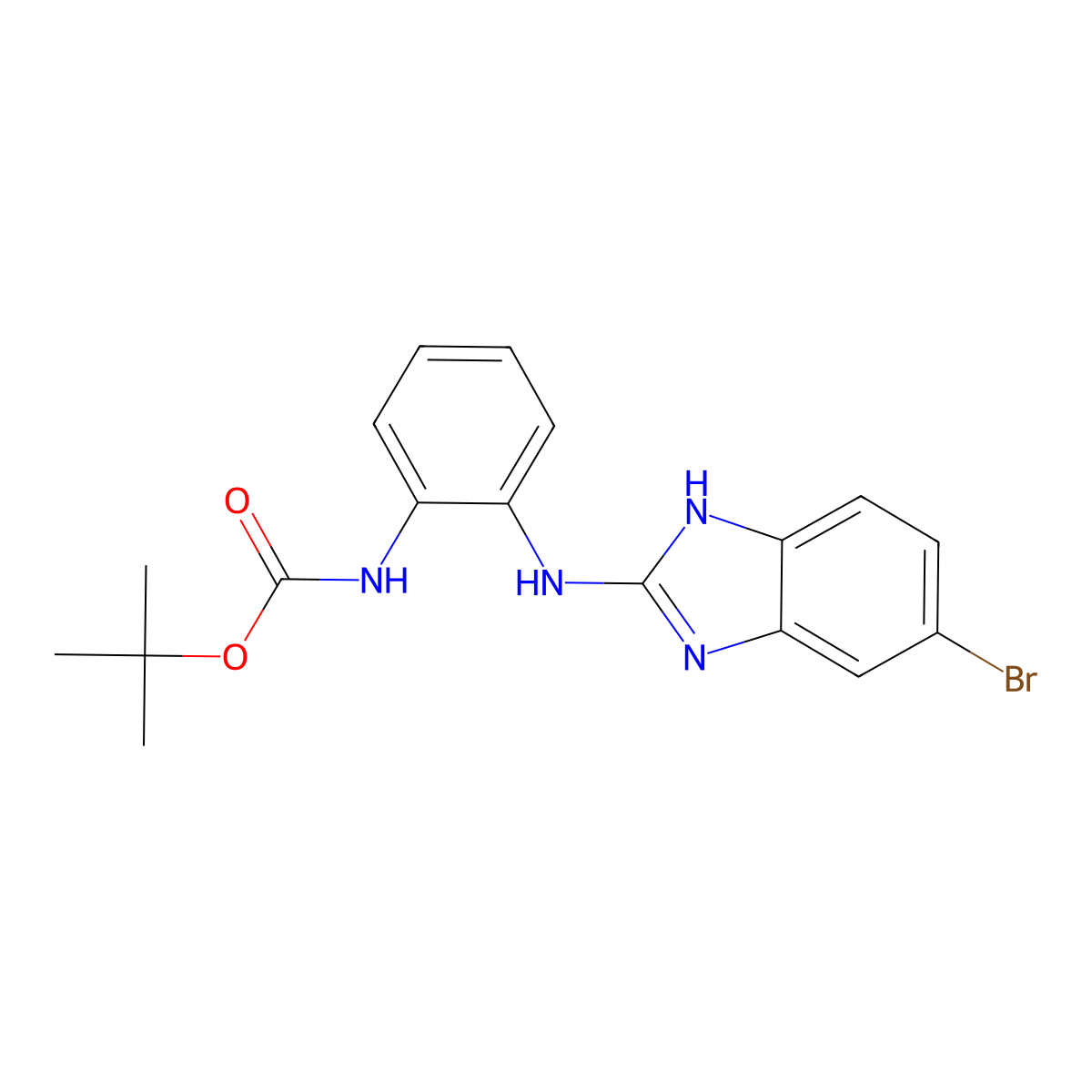 tert-butyl N-{2-[(5-bromo-1H-1,3-benzodiazol-2-yl)amino]phenyl}carbamate molecular structure, CAS 1965305-69-4