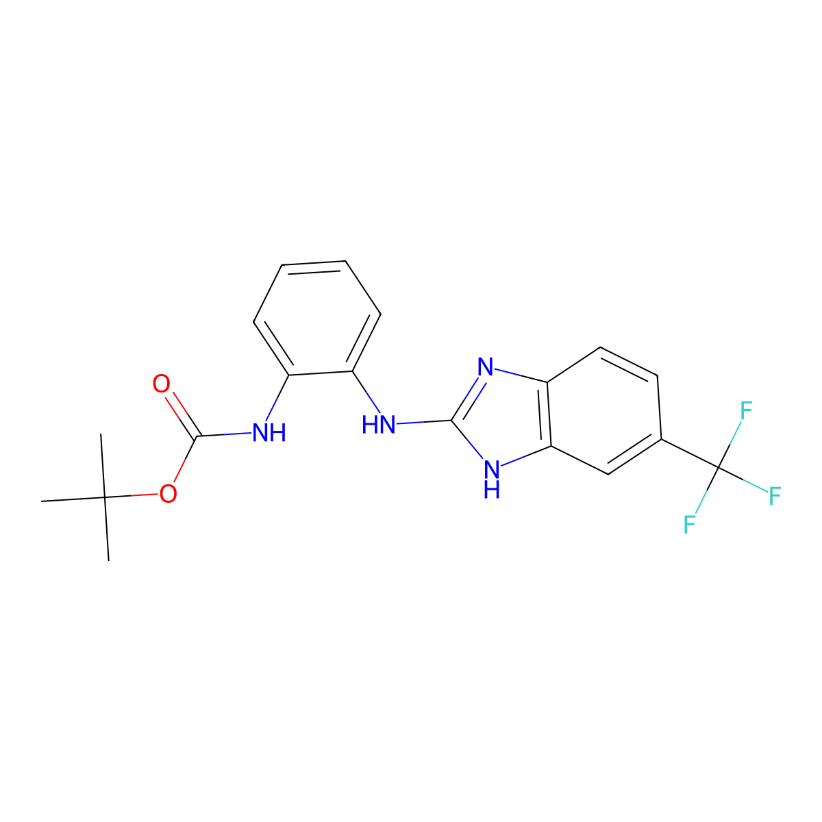 tert-butyl N-(2-{[5-(trifluoromethyl)-1H-1,3-benzodiazol-2-yl]amino}phenyl)carbamate molecular structure, CAS 1965305-70-7