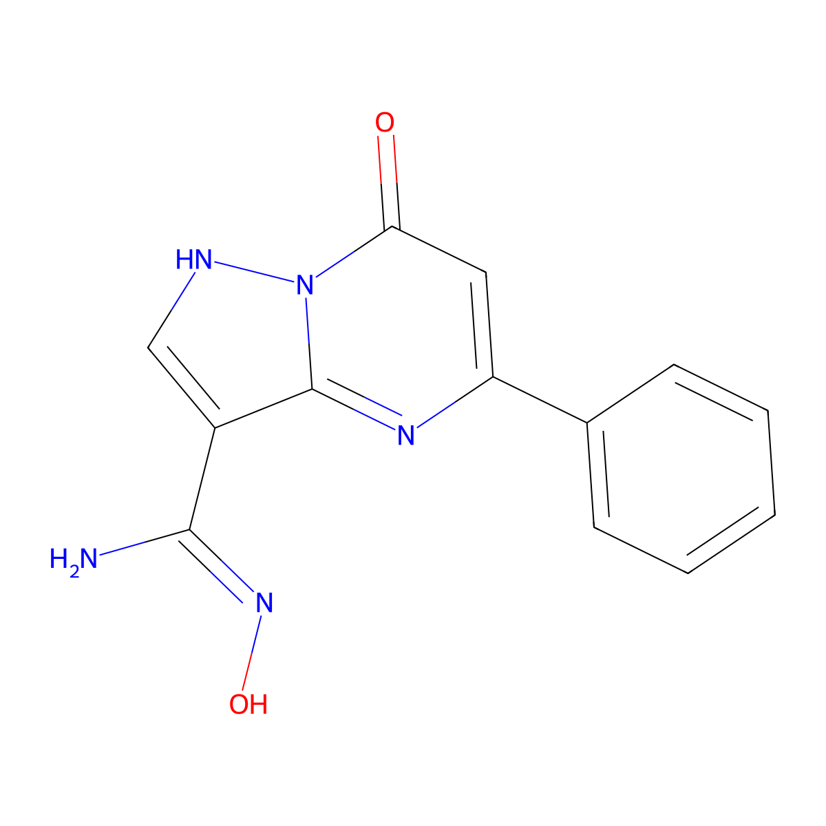 5-Phenyl-7-hydroxypyrazolo[1,5-a]pyrimidine-3-carboxamidoxime molecular structure, CAS 1965308-70-6
