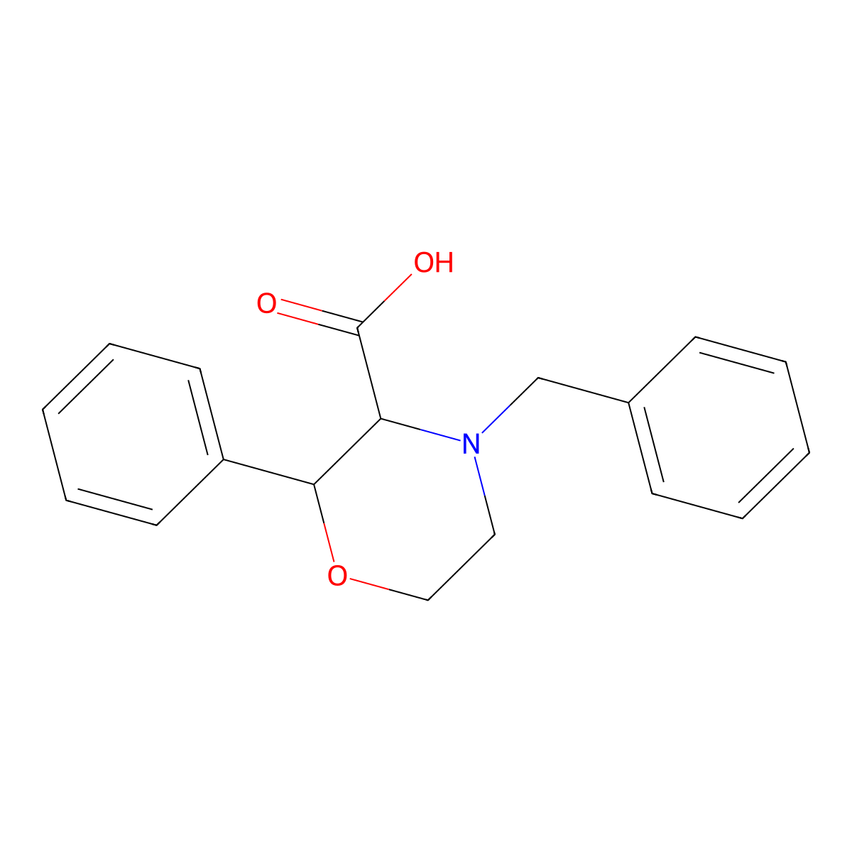 4-Benzyl-2-phenyl-morpholine-3-carboxylic acid molecular structure, CAS 1965308-75-1