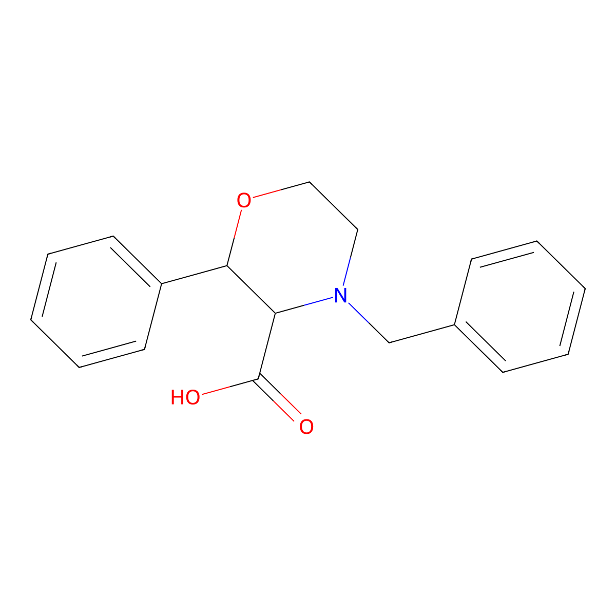 4-Benzyl-2-phenyl-morpholine-3-carboxylic acid molecular structure, CAS 1965308-75-1