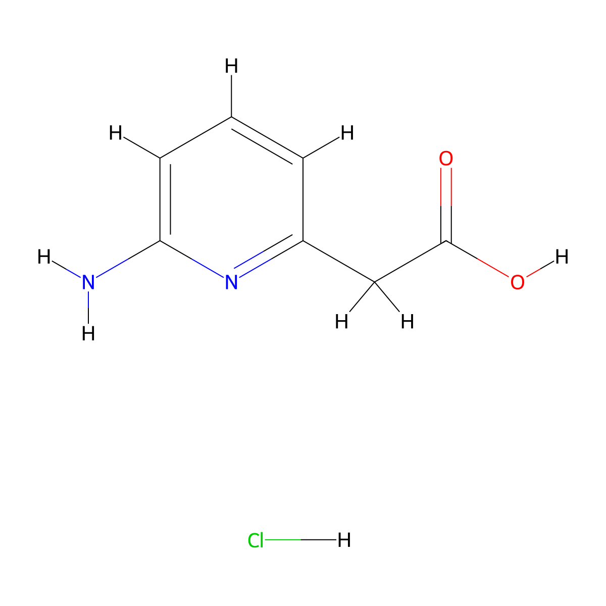 2-(6-Aminopyridin-2-yl)acetic acid hydrochloride molecular structure, CAS 1965308-87-5