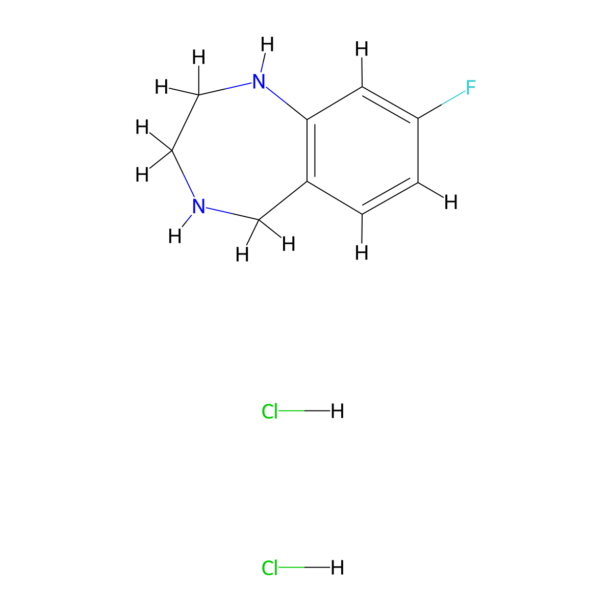 8-Fluoro-2,3,4,5-tetrahydro-1H-benzo[e][1,4]diazepine dihydrochloride molecular structure, CAS 1965308-96-6