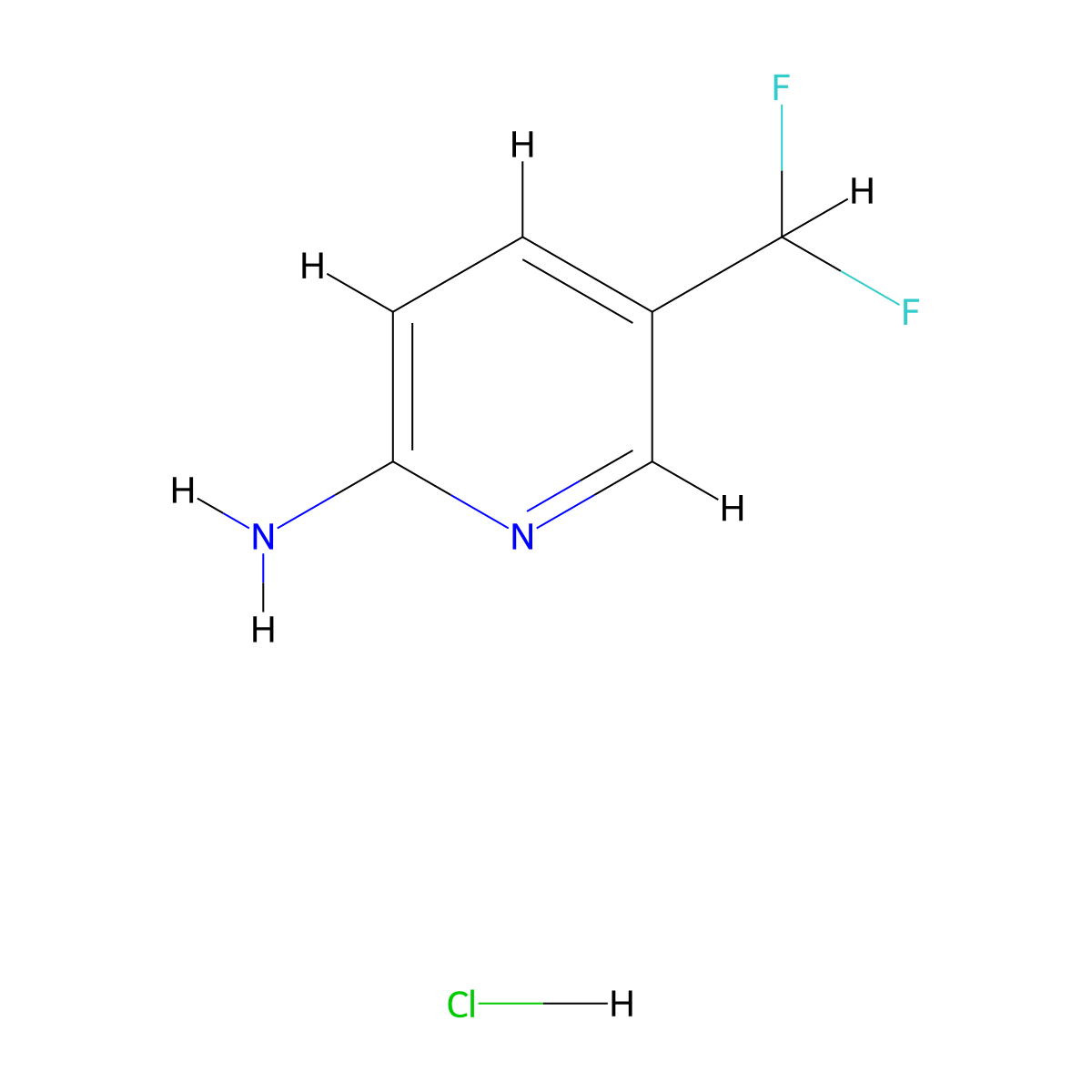 5-Difluoromethyl-pyridin-2-ylamine hydrochloride molecular structure, CAS 1965308-98-8