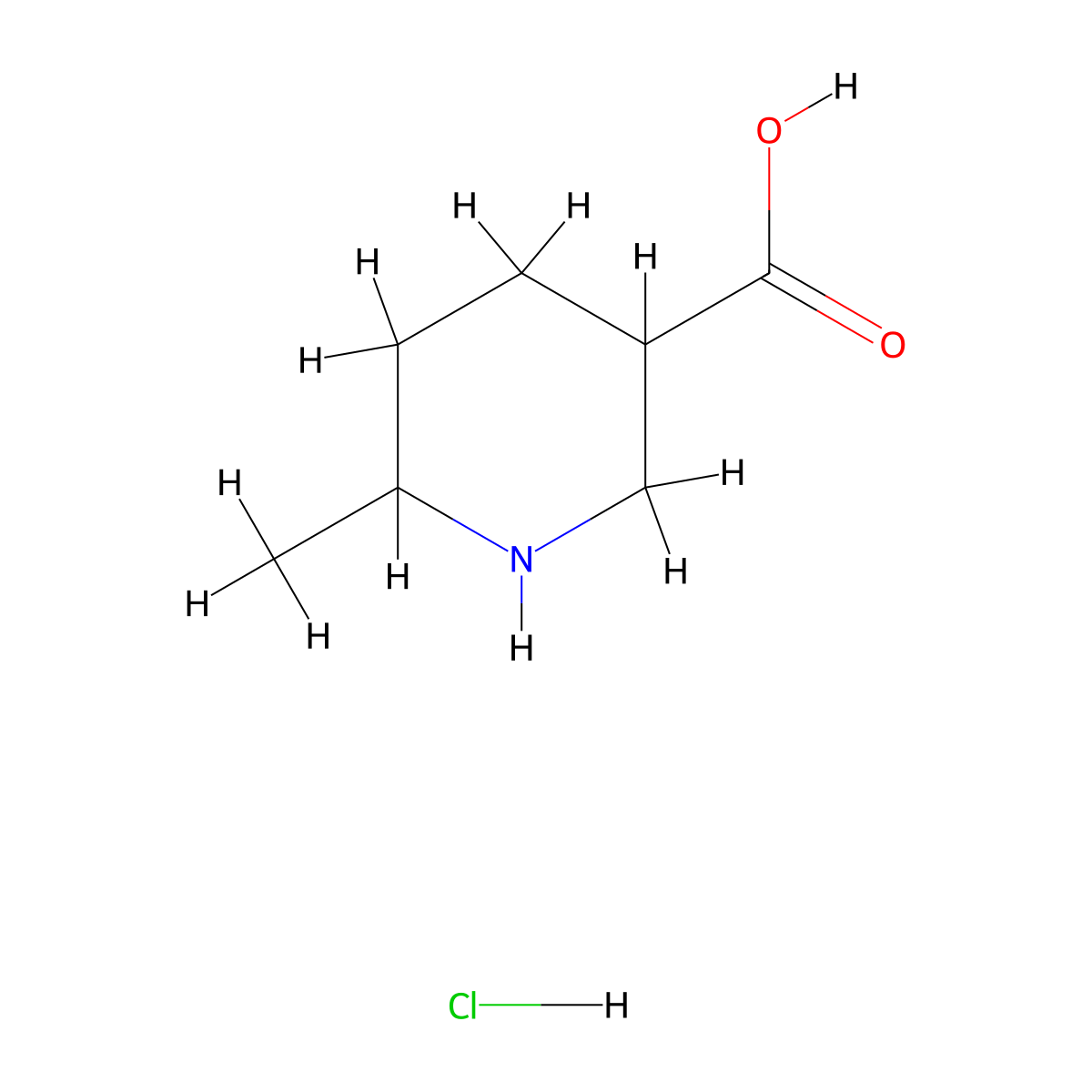 6-Methylpiperidine-3-carboxylic acid hydrochloride molecular structure, CAS 1965309-07-2