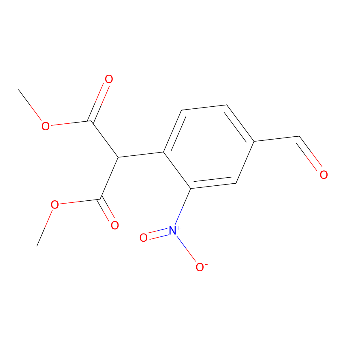 2-(4-Formyl-2-nitro-phenyl)-malonic acid dimethyl ester molecular structure, CAS 1965309-09-4