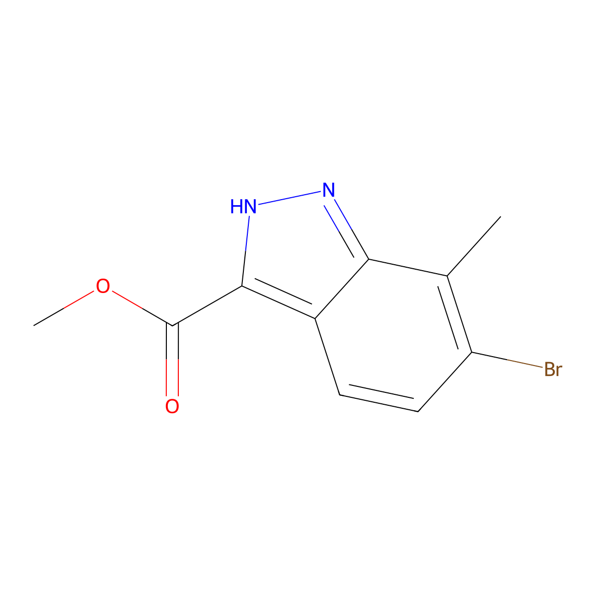 6-Bromo-7-methyl-1H-indazole-3-carboxylic acid methyl ester molecular structure, CAS 1965309-10-7