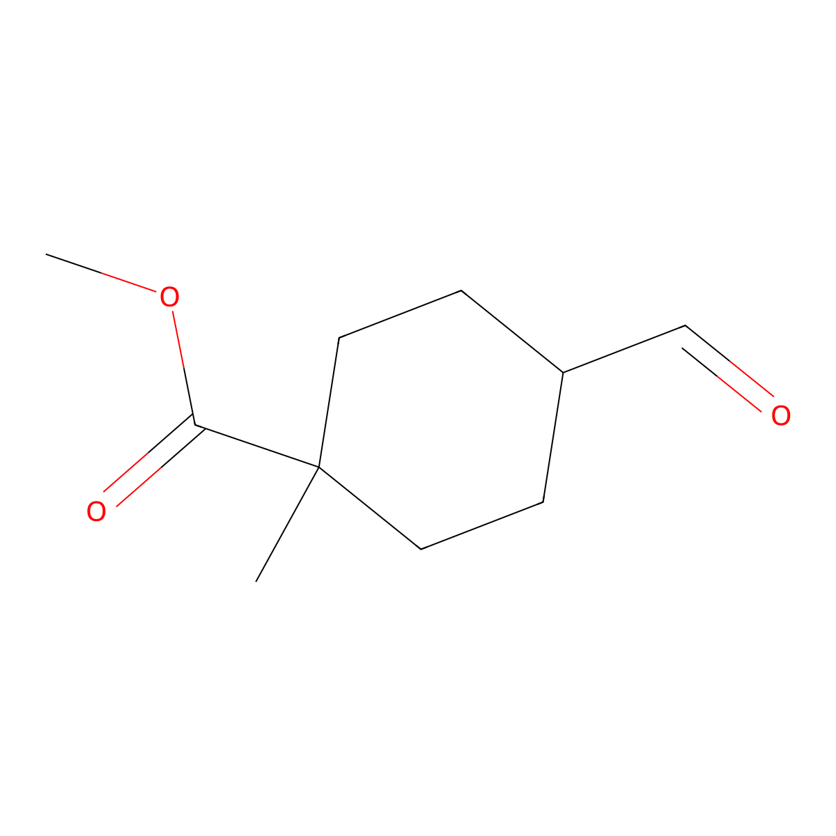 4-Formyl-1-methyl-cyclohexanecarboxylic acid methyl ester molecular structure, CAS 1965309-11-8