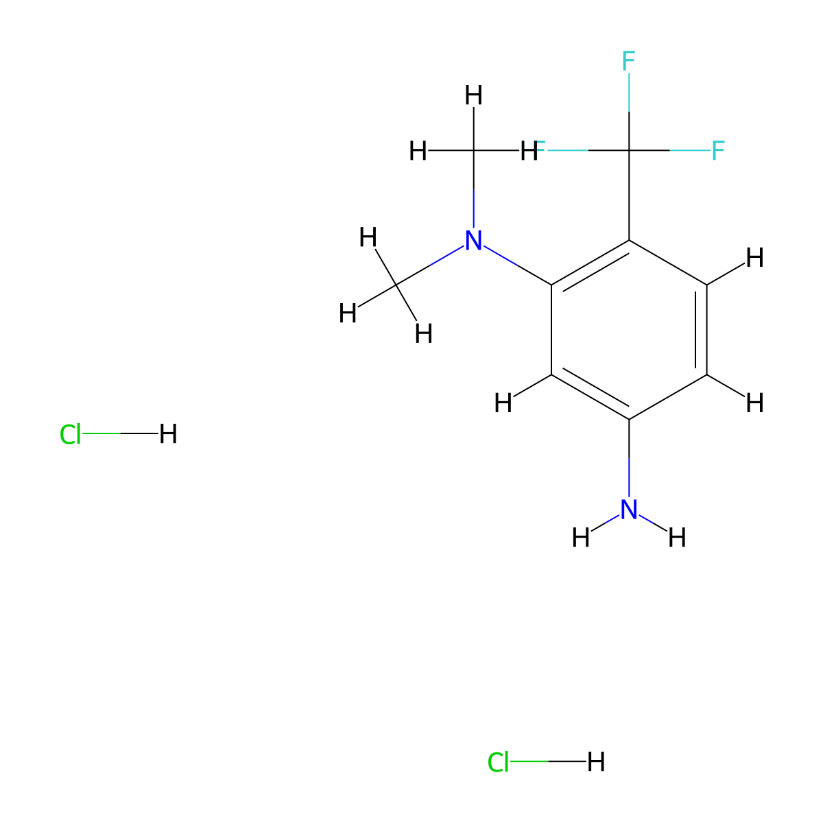 N1,N1-dimethyl-6-(trifluoromethyl)benzene-1,3-diamine dihydrochloride molecular structure, CAS 1965309-13-0